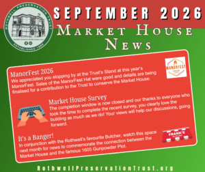 Rothwell Preservation Trust News - September 2026. Red header with green RPT logo top left plus green background with red insert panel